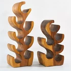 Hand-Carved Suar Wood Tree Shaped Wine Rack Bottle Holder Brown for 6/8/12