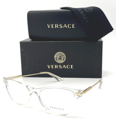 Versace Reading Glasses Mod. 3309 148 54-18 Crystal &Gold Cat Eye Frames Readers