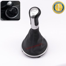 Pomello Leva del Cambio per Skoda Fabia 2 II Roomster 5 Marce Nero con Cuffia