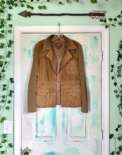 Vintage Lipsy Genuine Leather Camel Brown Vintage Jacket Size Medium
