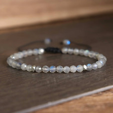 Genuine 4MM Labradorite Beads Delicate Healing Crystal Woman Bracelet Handmade