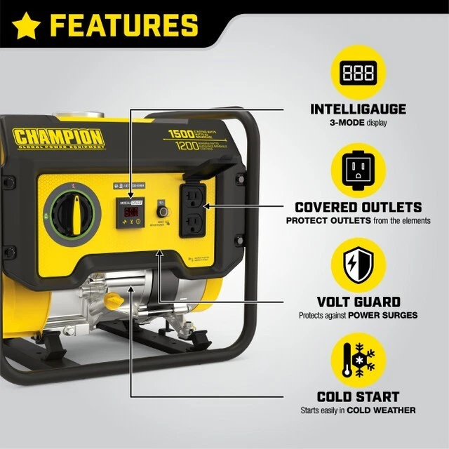 Champion 1200w Portable Generator - Image 3 of 4