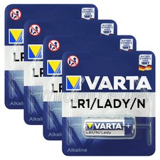 4 x Varta N size / LR1 batteries 1.5V Alkaline Lady MN9100 AM5 E90 4001 LR01
