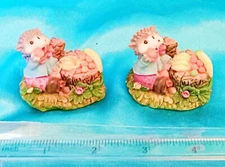 2 Pcs - Hedgehog Statue Mini Fairy Gardens Resin Figurines