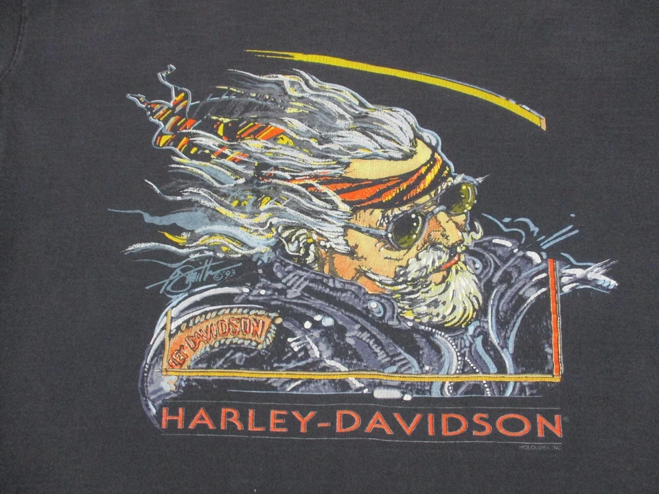 VINTAGE Harley-Davidson Shirt Mens XL Black Paul P Smith Rider Made in USA 90s - Image 2 of 4