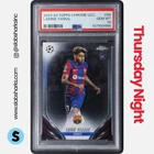 2023 TOPPS CHROME UEFA CLUB COMPETITIONS #64 LAMINE YAMAL RC ROOKIE PSA 10