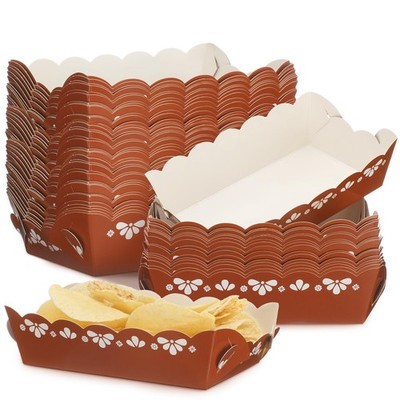 60 Pack Cielito Lindo Party Decoration Mexican Snack Trays Platos De Barro Me...