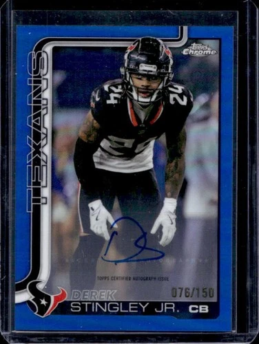 2025 Topps Chrome Derek Stingley Jr. Chrome Autographs (RAW)