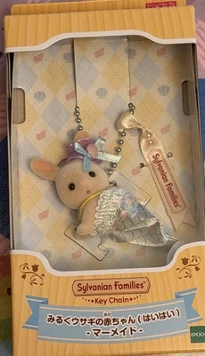 Sylvanian Families Milk Rabbit Mermaid Key Chain - NIB US SELLER / Fast Ship