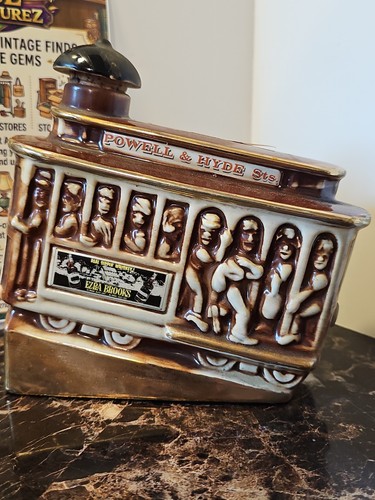 Vintage 1968 Ezra Brooks Powell & Hyde Trolley Car Train Whiskey Decanter EMPTY