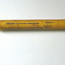 Taylor Analog Etched-Stem Thermometer 0-120 F w/ Tube Case, MPN 21874