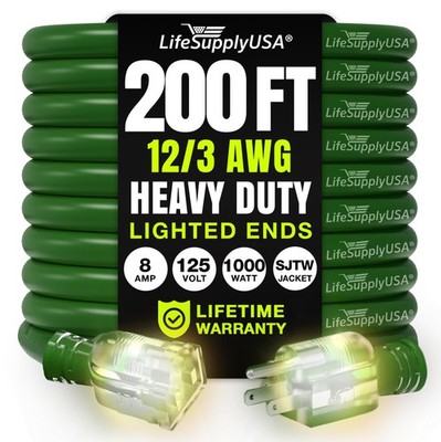 Power Your Outdoor Projects 200ft Away - Heavy Duty Extension Cord