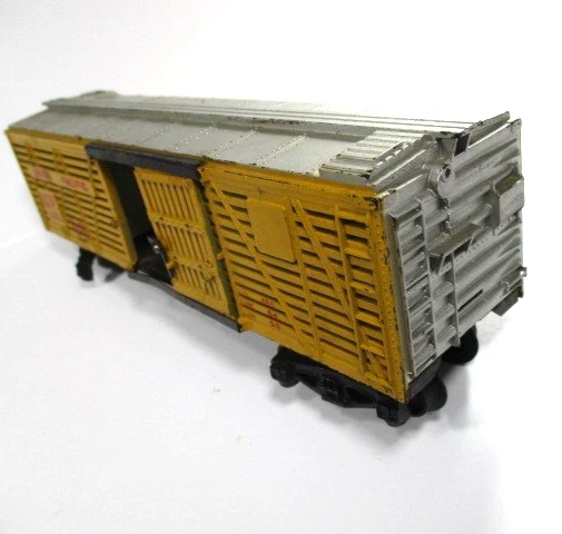 Vtg AC Gilbert 20476 American Flyer Yellow Union Pacific Stock Car Junk Train - Image 3 of 4