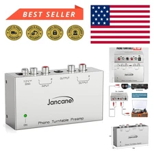 High-Fidelity Mini Phono Preamp - Connects Turntables with Easy Plug and Play