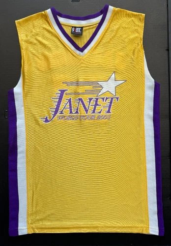 Janet Jackson Men's Medium Basketball Jersey Tour Laker 2000s vintage concert t-shirt, vintage, size M, single stitch, B+ condition