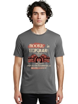 Rookie-Is-Temporary Mens Graphic Tee,100% Cotton,Casual Summer Wear