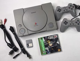 Sony PlayStation PS1 Bundle SCPH-9001 Console + Controllers + Cables + GTA2 Game