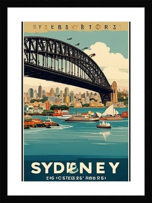 Moderner Hafen von Sydney gerahmtes Wandbild Poster Leinwanddruck Bild