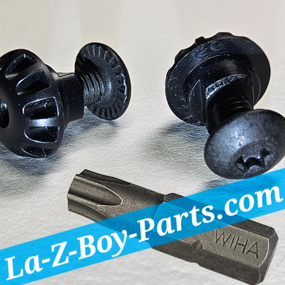 PEÇA DE MENINO PREGUIÇOSO FABRICANTE DE EQUIPAMENTO ORIGINAL La-Z-Boy descanso de perna reclinável parafuso parafuso conjunto de ilhós de plástico - Imagem 3 de 4