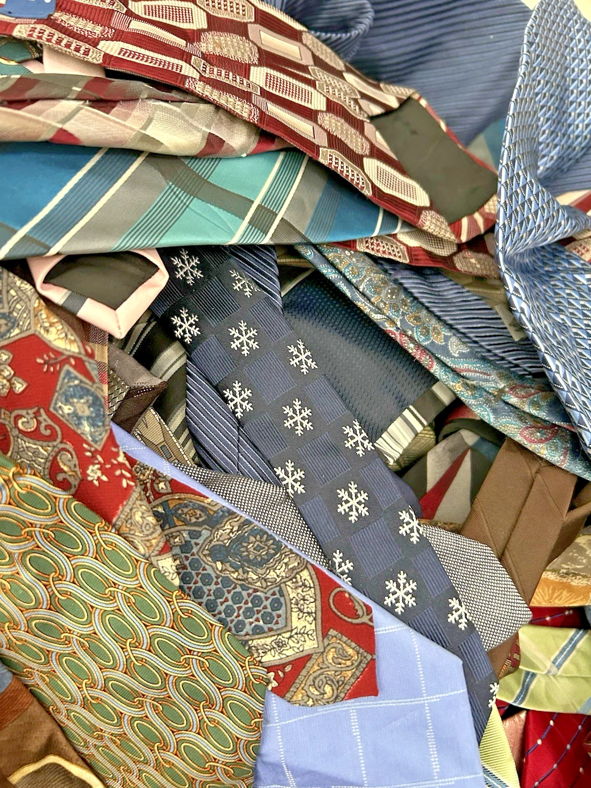 50 PC Mens Neckties Lot Bulk Wholesale Quilt Craft Only Repurpose DIY Tie Lots image 8