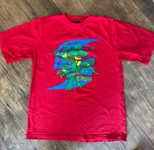 Vintage 90s Teenage Mutant Ninja Turtles Red T-Shirt Kids Rare TMNT Graphic
