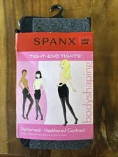 SPANX Tight-End Tights Size A Blkgr Heathered Patterned Contrast NEW BodyShaping