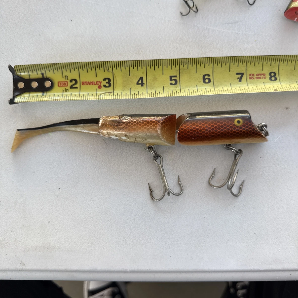 Vintage Fred Arbogast A.C. Plug Wood Fishing Lure 3030-501 Jointed ~ 9