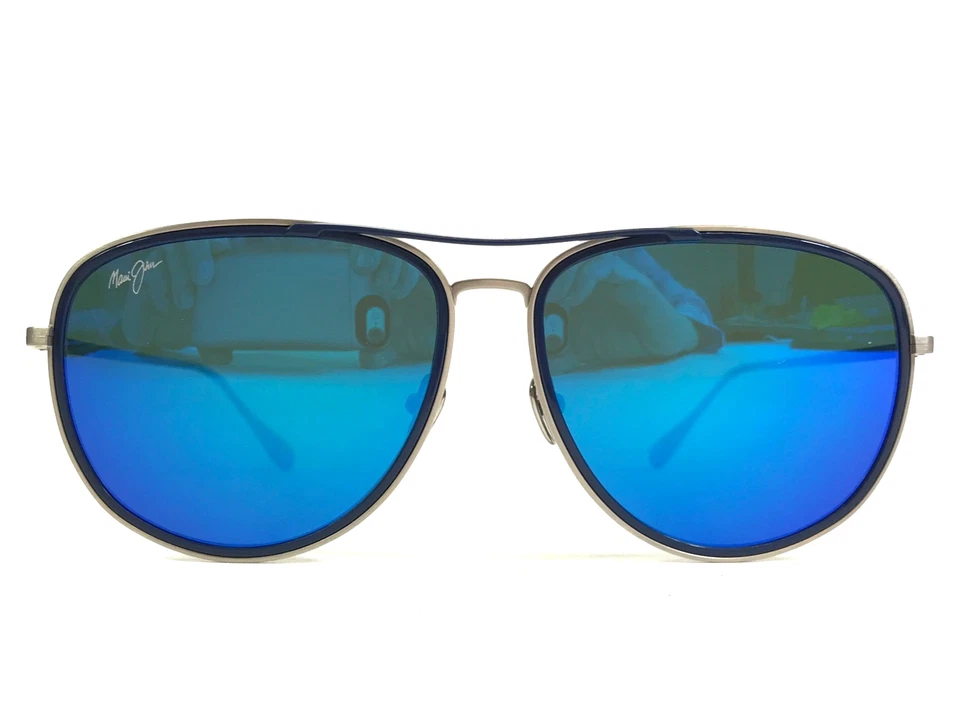 Gafas de sol Maui Jim FAIR WINDS MJ-554-17M montura plateada mate lentes Hawaianas azules Foto 2 de 4