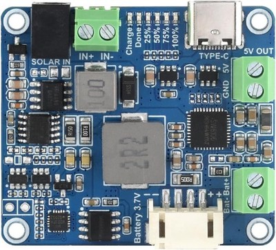 Waveshare Solar Power Manager Module (D), Solar Charge Controller USB, Supports