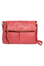 American Leather Co. Leather Lee Double Entry Crossbody French Rose