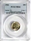 1946 Roosevelt Dime PCGS MS66 #GA6-27 "90% Silver"