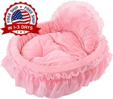Cama para Perro Rosa Princesa Sofa Lavable Peluche Gatos Pequenos 1 Pack
