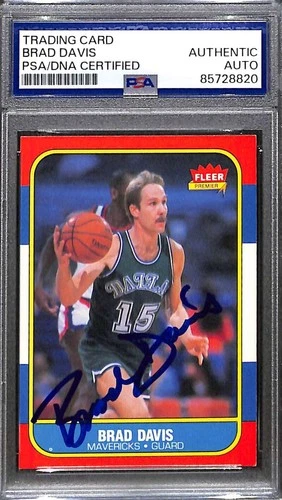 1986-87 Fleer Brad Davis #22 Signed Autograph PSA/DNA Authentic Auto ZK9982