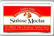 VTG  MCI International Coffees Suisse Mocha 10min Phone Calling Card Collectible