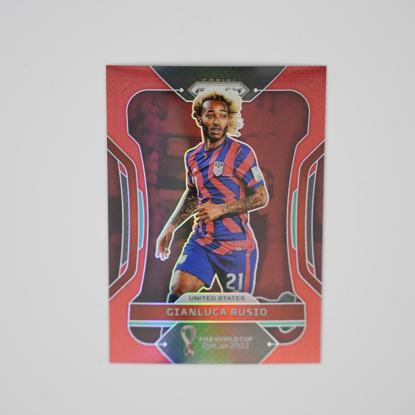 2022 Panini Prizm World Cup Qatar Gianluca Busio Red Prizm /399 #202