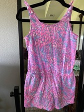 Girls size XL 12-14 Lilly Pulitzer Romper NWOT pockets cotton summer colorful
