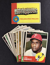 1963 Topps PHILADELPHIA PHILLIES 26 Baseball Card Lot Mixed Grades (Callison +)