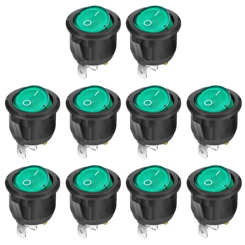 Lot de 10 interrupteurs à bascule ronds économiques OnOff avec lumière LED po - Photo 11 sur 19
