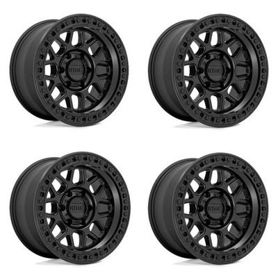 Set 4 KMC KM549 Grs 17x8.5 6x5.5 Satin Black Wheels 17'' 0mm Rims