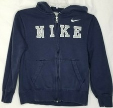 Boys Nike Zip Hoodie Size M Blue Sweatshirt Jacket L/S Youth Kids