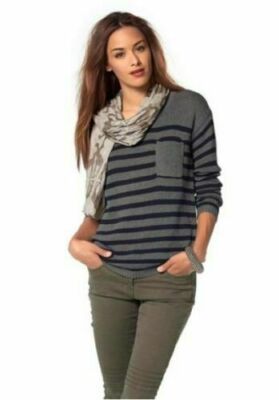 pullover Streifenpullover mit  Brusttasche gestreift Gute Qualität AjC Gr.36-38
