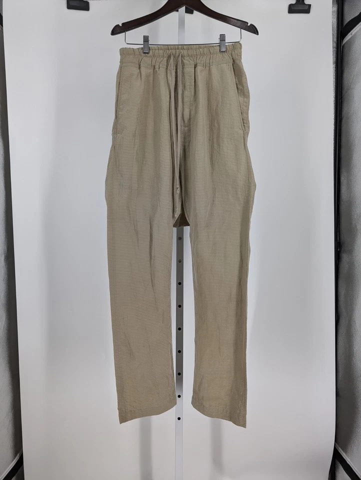 Rick Owens NASKA SS 12 Vainilla Seda Algodón Rayas Seersucker Lounge Pantalones Jogger Foto 3 de 4