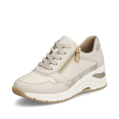 Rieker Damen Slipper Sneaker Sneakers Halbschuhe Schuhe Leder beige N9301