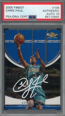 Chris Paul Autographed 2005 Topps Finest Signed Rookie Card RC 