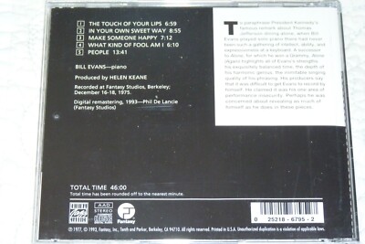 BILL EVANS * ALONE | eBay
