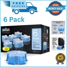 6 Pack Braun Clean Renew Cartridge Refill Series 3 5 7 Genuine Shaver Cleaner