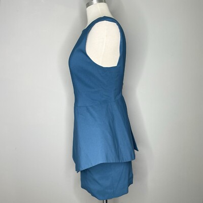 caribbean cocktail dress Caribbean Queen Low Back Peplum Cocktail Mini Dress Teal Size Large