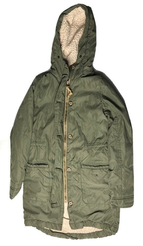 ABERCROMBIE & FITCH WOMENS SHERPA LINED PARKA JACKET Olive MILITARY SMALL HOOD - 第 1/6 張圖片