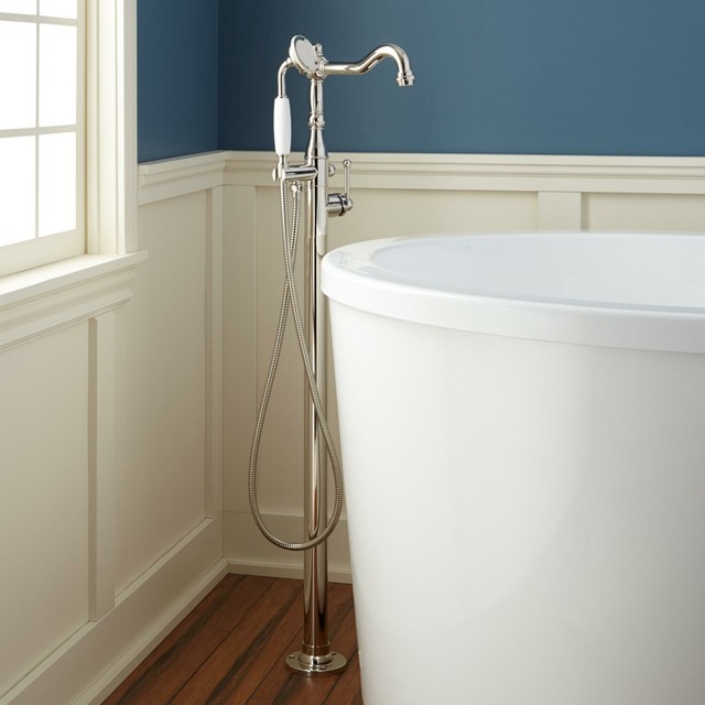 Sidonie Freestanding Tub Faucet With Hand Shower In Polished