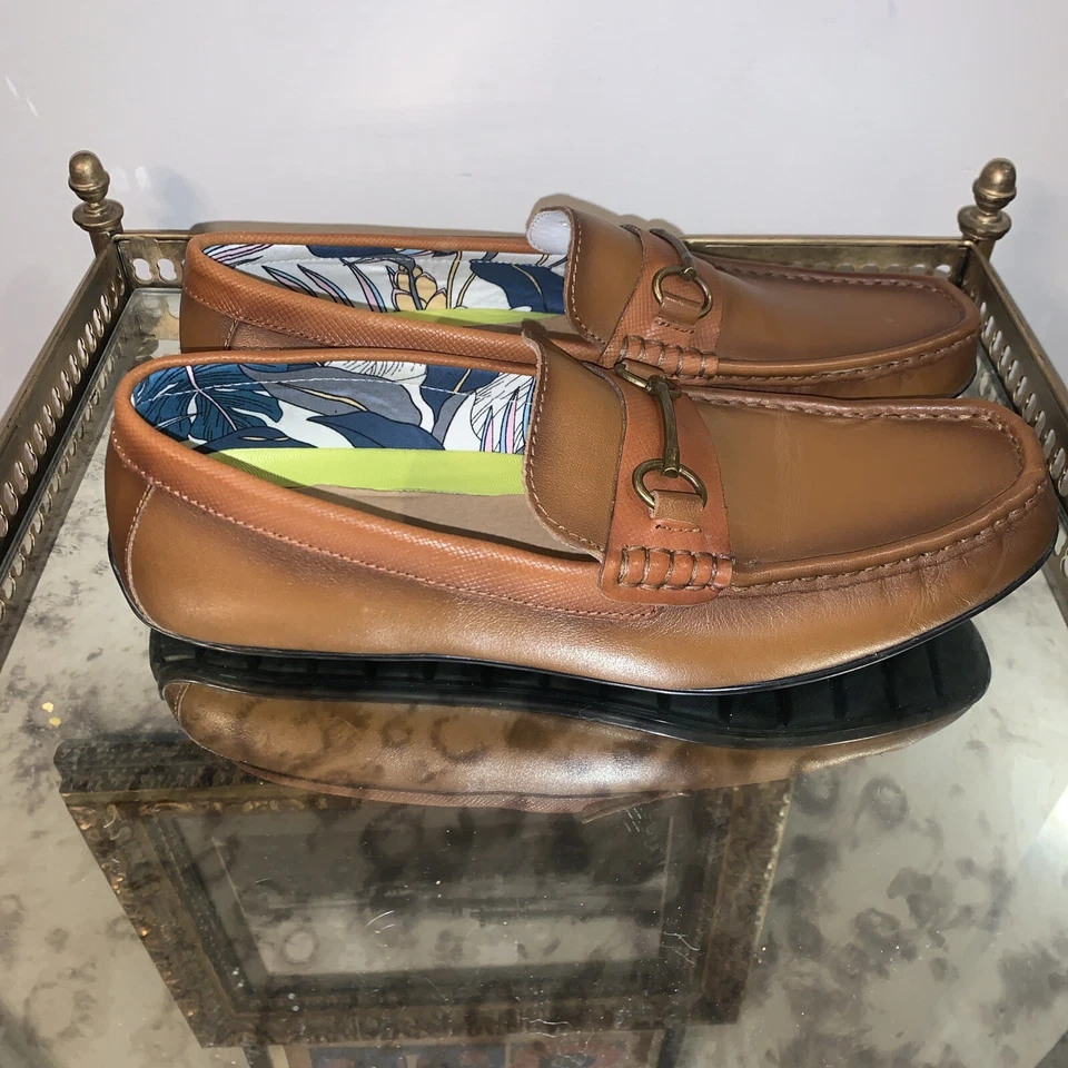 Mocasines de conducción La Milano para hombre 10 jaspe tostado II detalle de broca de cuero Foto 4 de 4